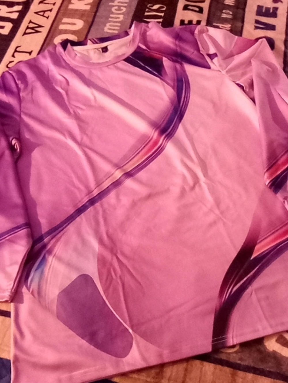 Unique Vintage Pink and Purple Abstract Men’s Dress Shirt